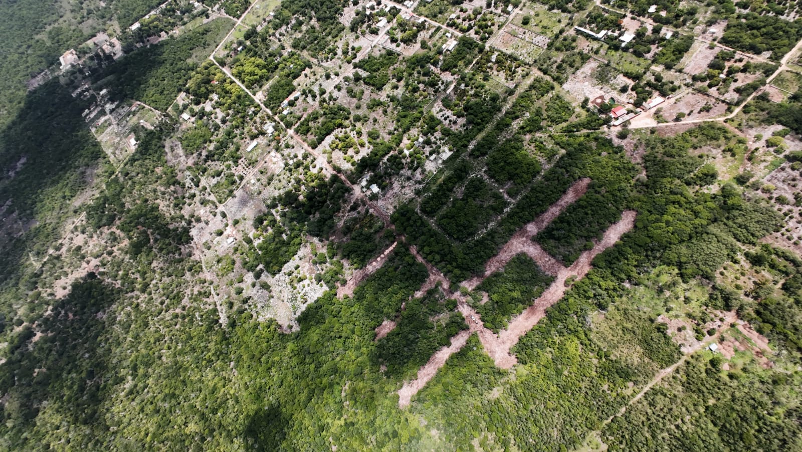 Vista aérea de la lotificación de Chunmul